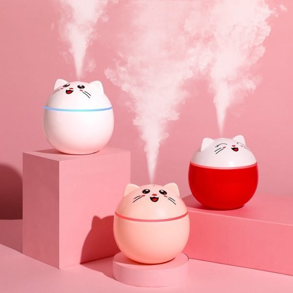 Air Humidifier for Home Ultrasonic Car Mist Maker with Colorful Night Cat USB Lamps Mini Office Air Purifier - Image 7