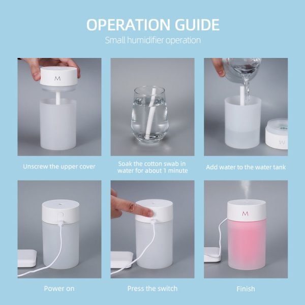 260ML Air Humidifier Ultrasonic Mini Aromatherapy Diffuser Portable Sprayer USB Essential Oil Atomizer LED Lamp for Home Car - Image 6
