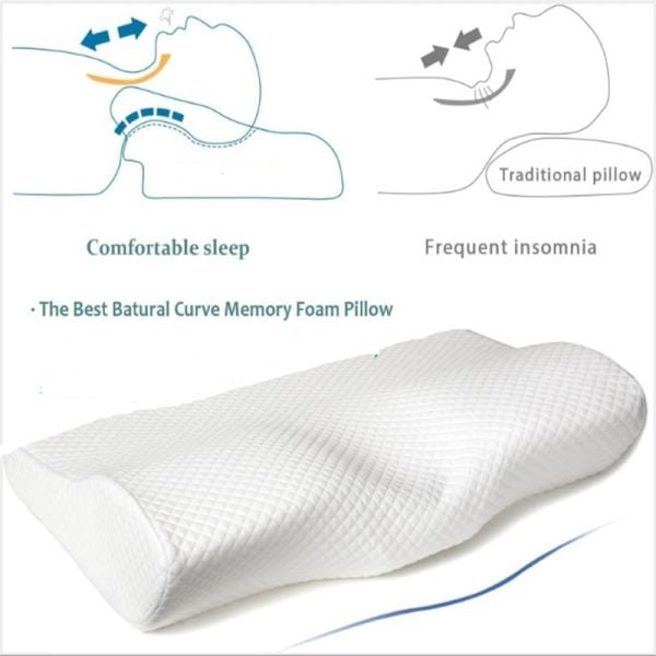 White Memory Foam Pillow for Sleeping Bed Pillow for Neck Pain Orthopedic Pillow Massage Cervical Protection for Bedroom Pillows - Image 2
