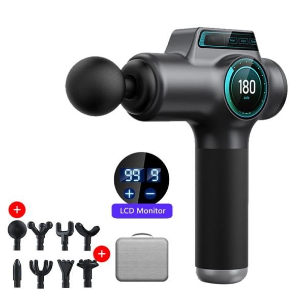 New Massage Gun Massager LCD Screen 99Gears 8Heads Electric Fascia Gun for Neck Foot Body Massager - Image 2