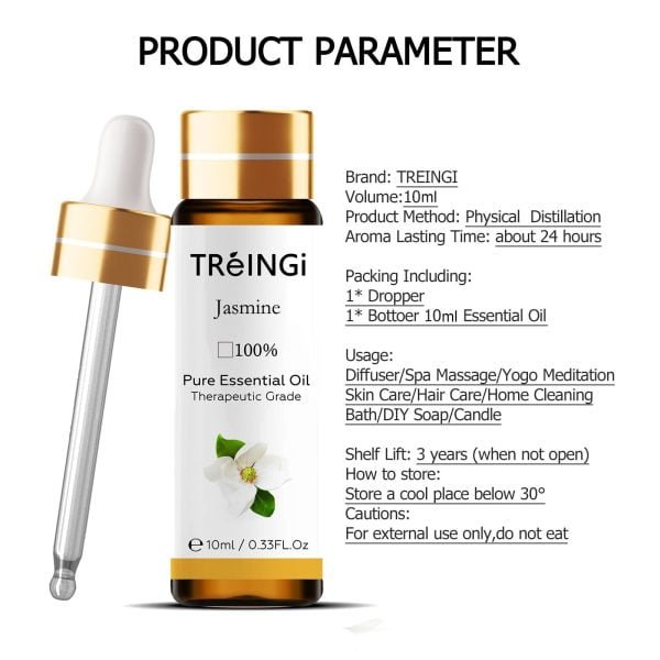 10ml Lavender Essential Oil Diffuser Pure Natural Ylang Ylang Vanilla Bergamot Mint Jasmine Lemon Sage Tea Tree Oil with Dropper - Image 3
