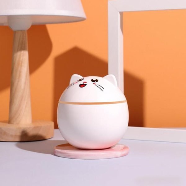 Air Humidifier for Home Ultrasonic Car Mist Maker with Colorful Night Cat USB Lamps Mini Office Air Purifier - Image 5