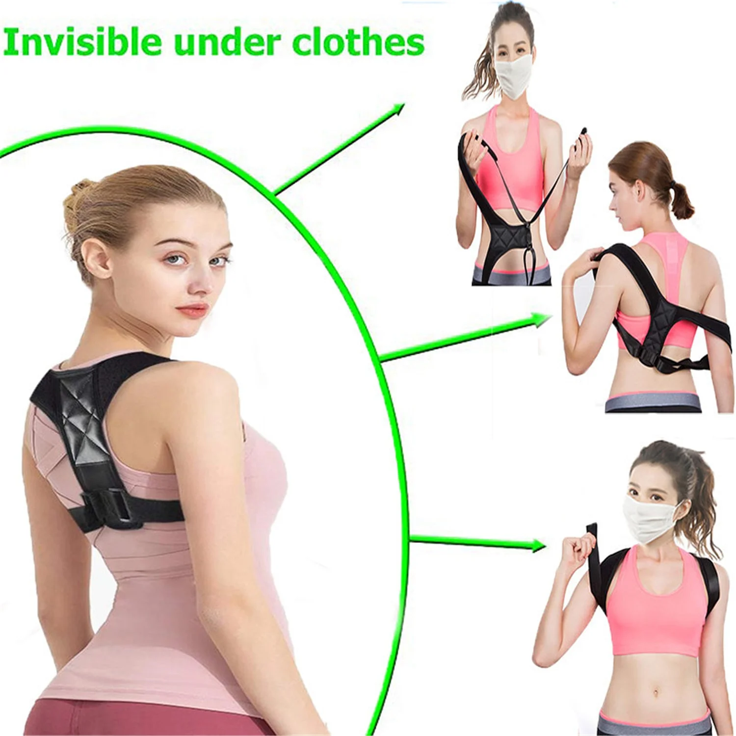 Brace Support Belt Adjustable Back Posture Corrector de postura Brace Belt Spine Back Shoulder Lumbar Corset Posture Correction - Image 9